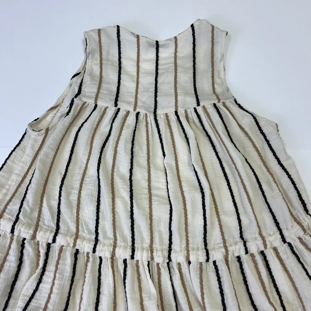 Three Graces London Striped Cotton Midi Dress 10 Beach Resortwear EuroSummer - Picture 10 of 16